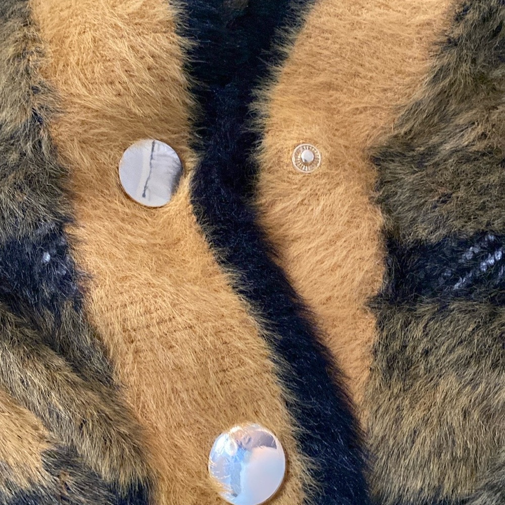 Faux Fur Coat with Button Accents